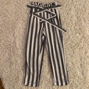 High-Waisted Vertical Striped Pants